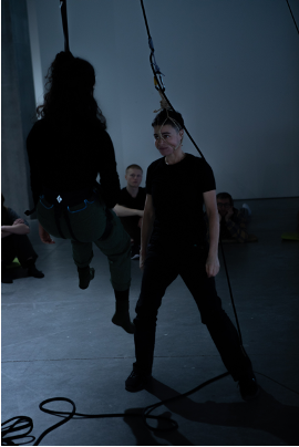elena zanzu, a rope attached to their head