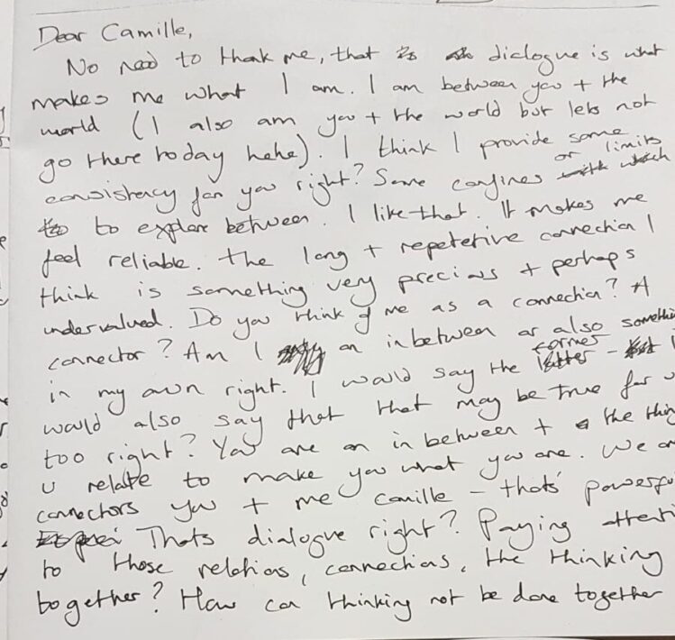 An image of a handwritten version of the above letter